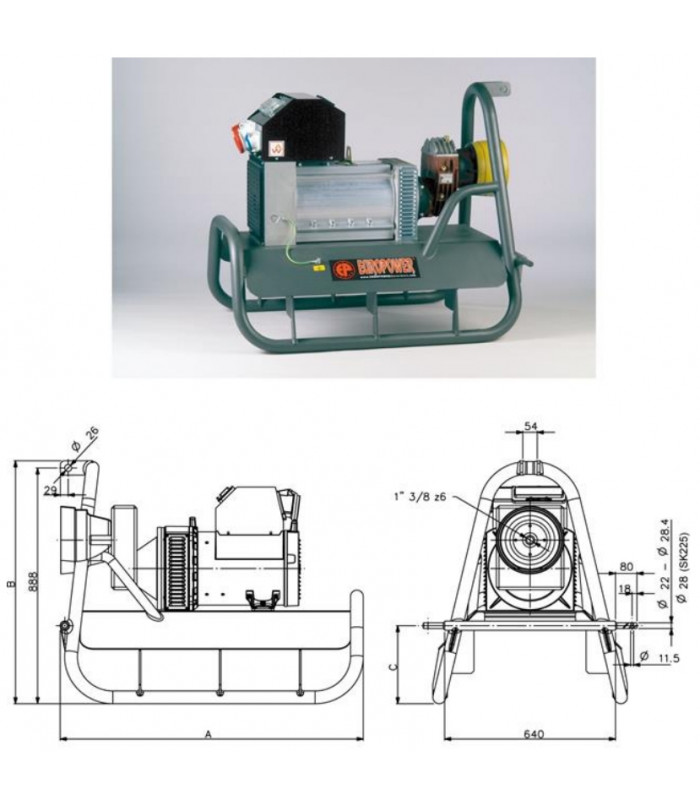 Traktorelverk 45kva IP44