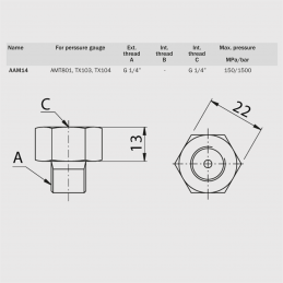 Aam14 manometerfäste