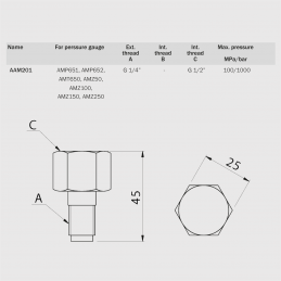 Aam201 manometerfäste