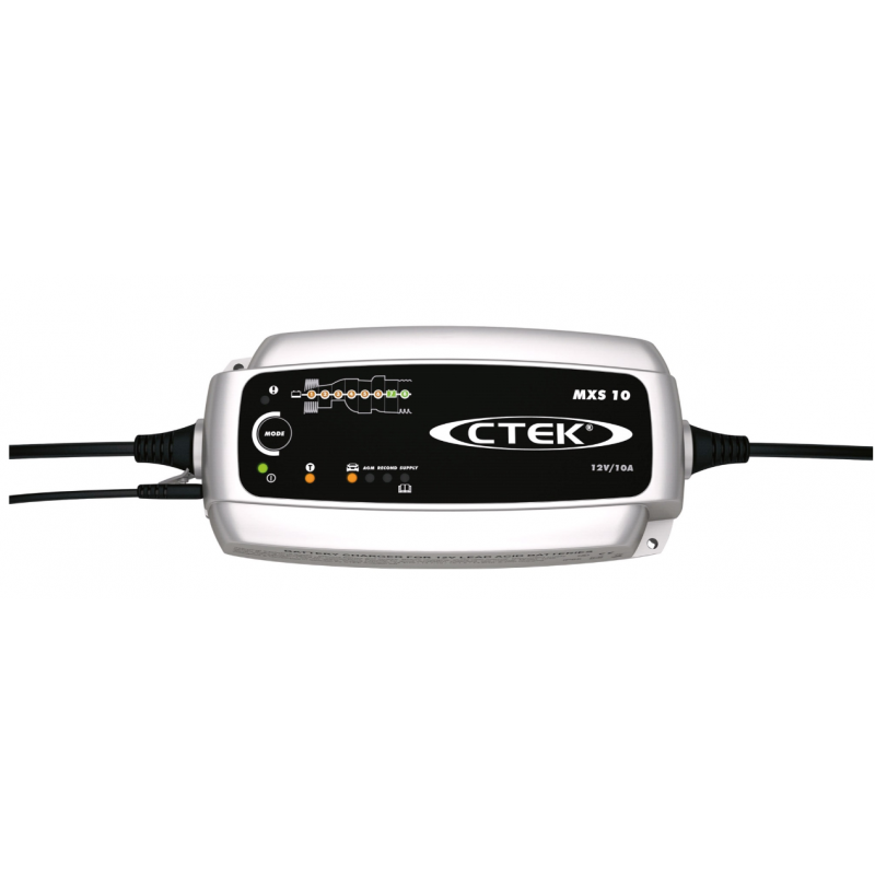 CTEK MXS 10 professionell 12V batteriladdare med supply-läge och temperatursensor.
