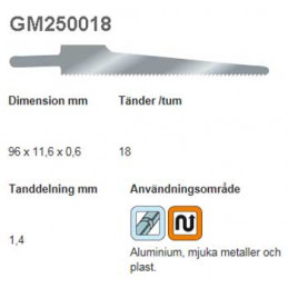 Sticksågsblad SIG 97mm-18 tpi
