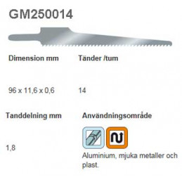 Sticksågsblad SIG 97mm-14 tpi