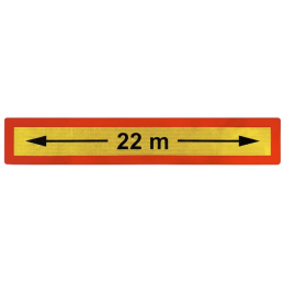 Skylt "22 m", 1132x197x2 Mm...