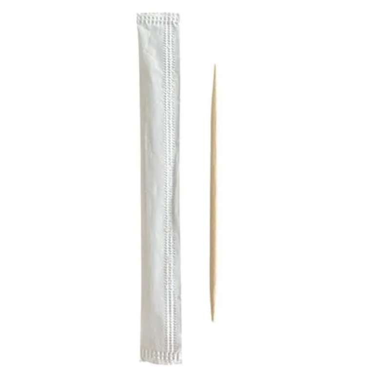 Tandpetare, trä singelförpackning "pure" rund 6,5 cm 12-pack